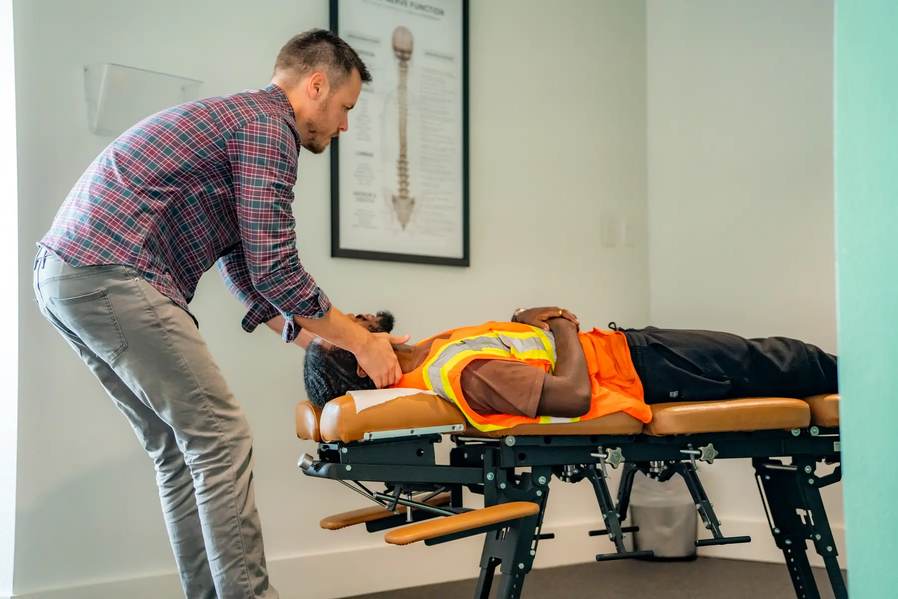 Chiropractic adjustment for lower-back mobility